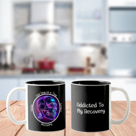 Caneca De Café Em Dois Tons Dif de etapa de 12 etapas de Neon Skull Personaliz