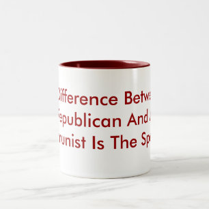 Caneca De Café Em Dois Tons Diferença Entre Um Republicano E Um Comunista