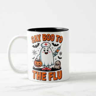 Caneca De Café Em Dois Tons Diga Boo ao Médico da Enfermeira do Dia de as Brux