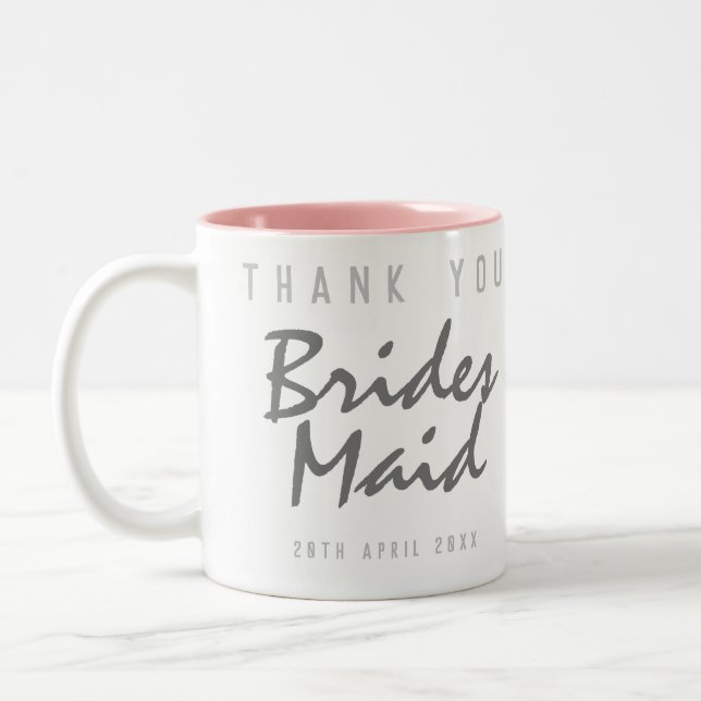 Caneca De Café Em Dois Tons Diga obrigado - um presente de Bridesmaid (Esquerda)