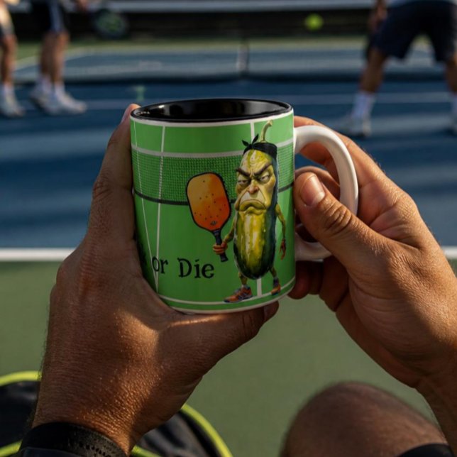 Caneca De Café Em Dois Tons Dill Engraçado ou Morra (Criador carregado)