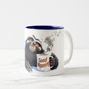 Caneca De Café Em Dois Tons Diminua a Velocidade e Sorva: Bom Dia com uma Preg