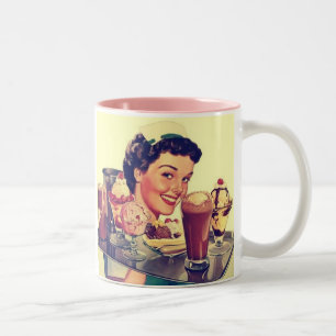 Caneca De Café Em Dois Tons Diner Vintage dos anos 50