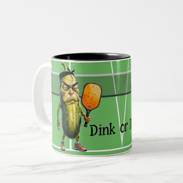 Caneca De Café Em Dois Tons Dink ou Die Funny Dill (Frente Esquerda)