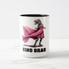 Caneca De Café Em Dois Tons Dino Drag Dinossaur