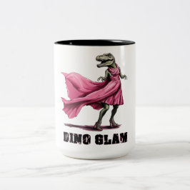 Caneca De Café Em Dois Tons Dino Glam Dinosaur