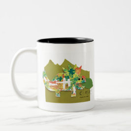 Caneca De Café Em Dois Tons Dino Roar - Arte infantil para COC