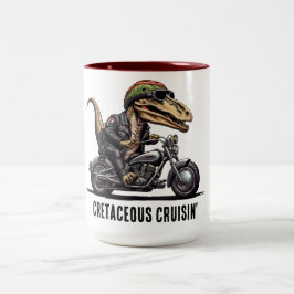 Caneca De Café Em Dois Tons Dinossauro Cretáceo Cruisina