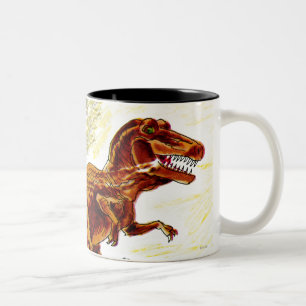 Caneca De Café Em Dois Tons Dinossauro de Rex do tiranossauro