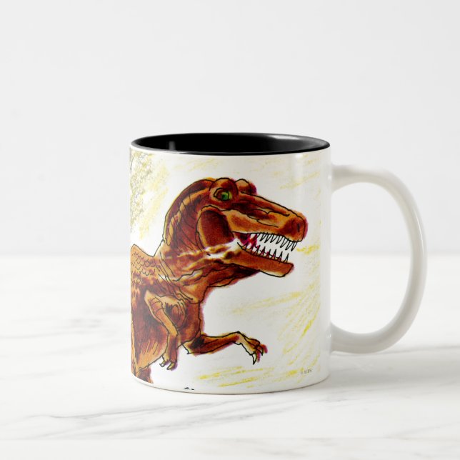 Caneca De Café Em Dois Tons Dinossauro de Rex do tiranossauro (Direita)