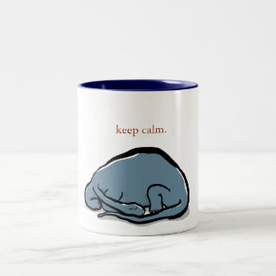 Caneca De Café Em Dois Tons dinossauro do sono - customizável