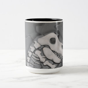 Caneca De Café Em Dois Tons Dinossauro Fóssil