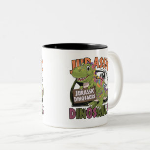Caneca De Café Em Dois Tons dinossauro jurássico