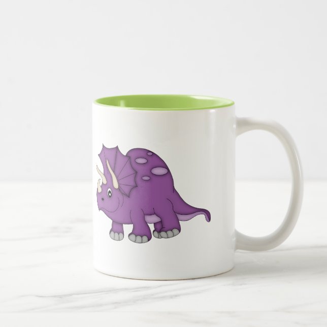 Caneca De Café Em Dois Tons Dinossauro Roxo+Personalizar Nome (Direita)