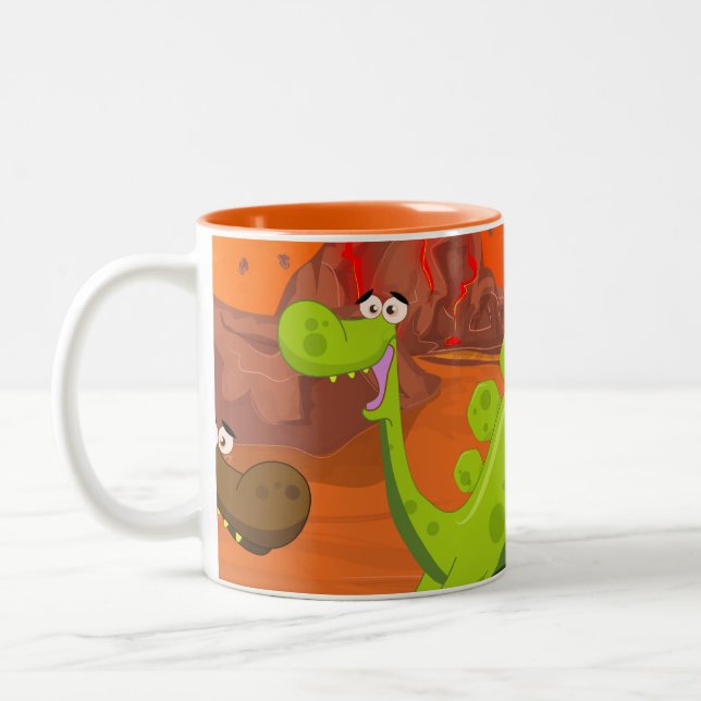 Caneca De Café Em Dois Tons Dinossauros (Esquerda)