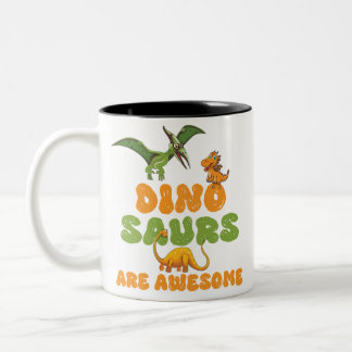 Caneca De Café Em Dois Tons Dinossauros
