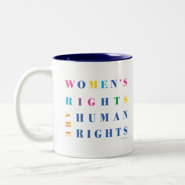 Caneca De Café Em Dois Tons Direitos da Mulher são Direitos Humanos, Tea Coffe (Esquerda)
