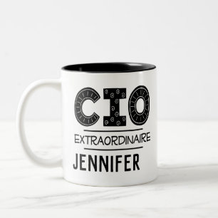 Caneca De Café Em Dois Tons Diretor de Informações do CIO Personalizado com Pr