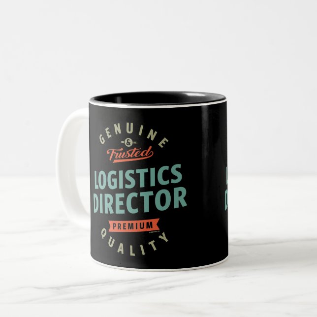 Caneca De Café Em Dois Tons Diretor de Logística (Frente Esquerda)
