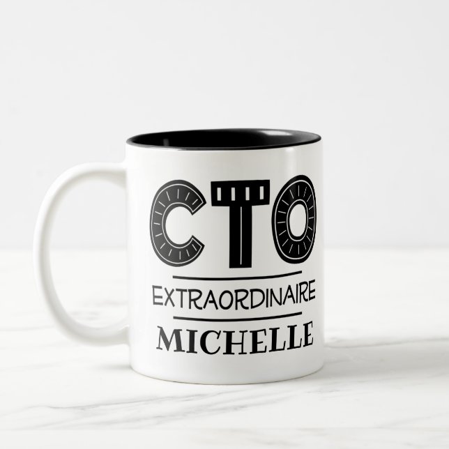 Caneca De Café Em Dois Tons Diretor de Tecnologia CTO (Esquerda)