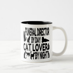 Caneca De Café Em Dois Tons Diretor Funeral do Cat Lover