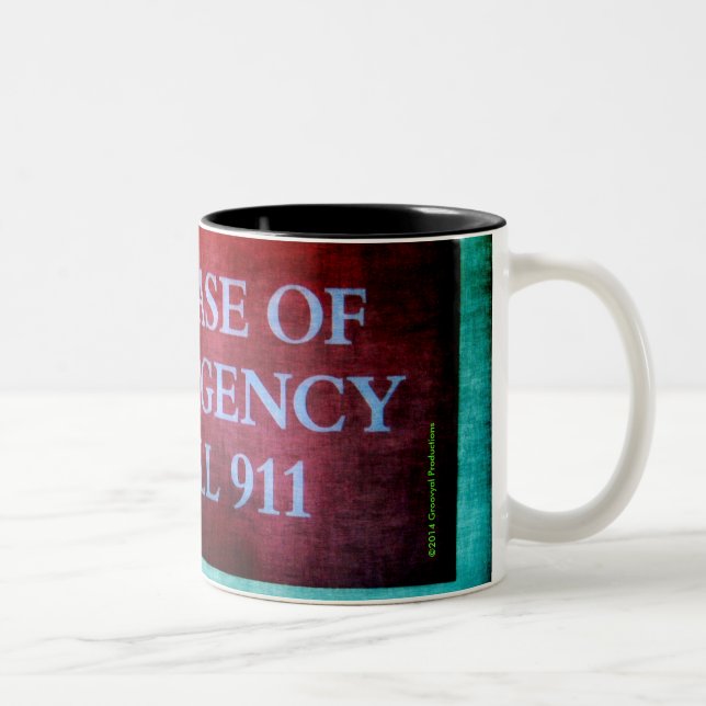 Caneca De Café Em Dois Tons Discagem 911 (Direita)