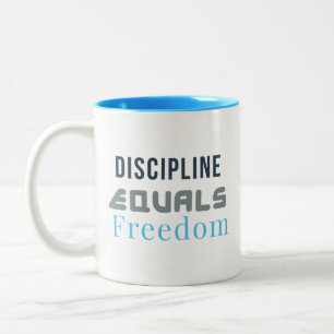 Caneca De Café Em Dois Tons Disciplina É Igual à Liberdade – Tipografia Motiva