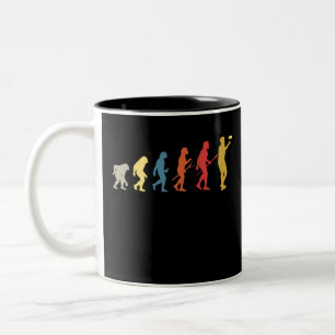 Caneca De Café Em Dois Tons Disco Engraçado Evolução do Golf Presente Vinta