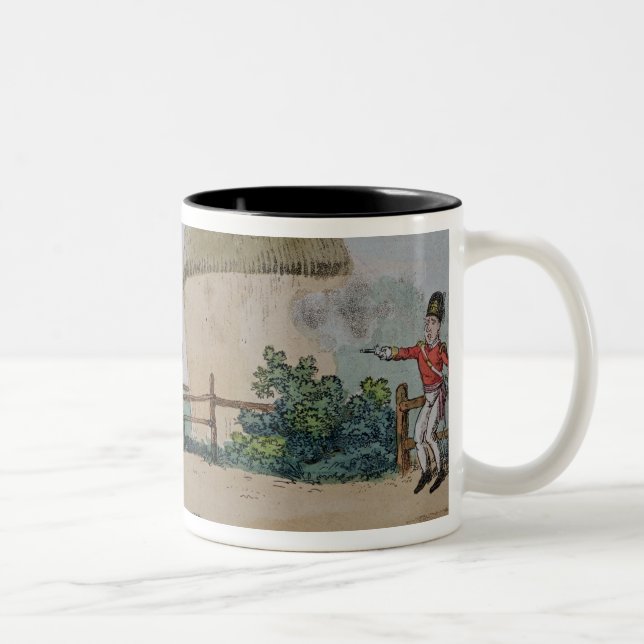 Caneca De Café Em Dois Tons Discussão que luta um duelo (Direita)