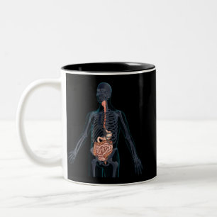 Caneca De Café Em Dois Tons Disposição do sistema digestivo humano