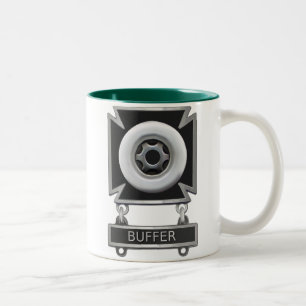 Caneca De Café Em Dois Tons Distintivo de Motorista de Buffer