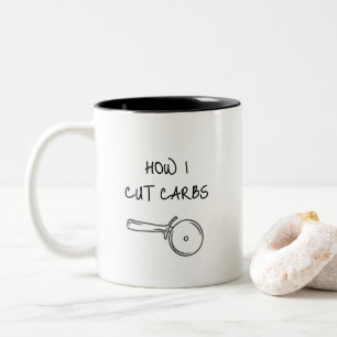 Caneca De Café Em Dois Tons Dito engraçado e humorístico Como eu corto carboid