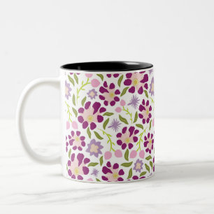 Caneca De Café Em Dois Tons Ditsy floral
