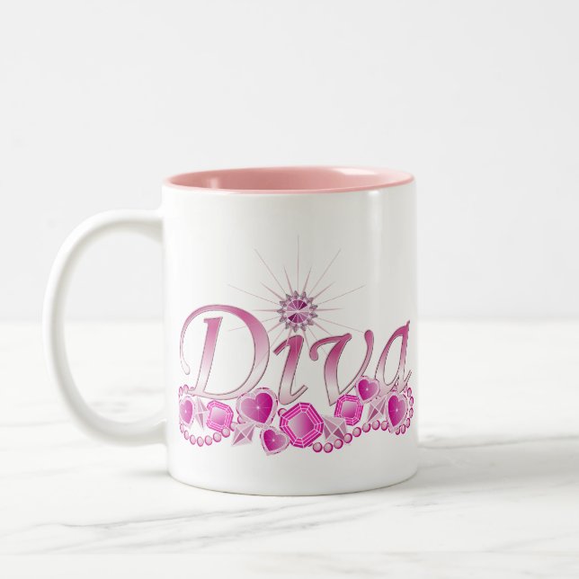 Caneca De Café Em Dois Tons Diva Bling (Esquerda)