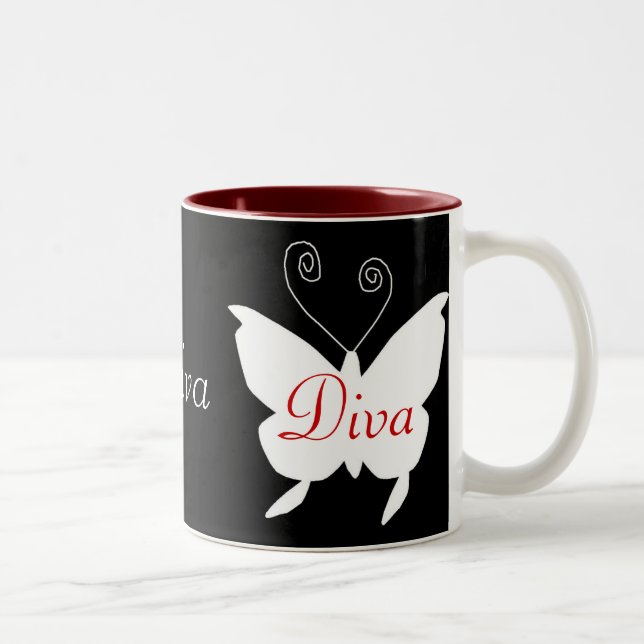 Caneca De Café Em Dois Tons Diva Butterfly Mug (Direita)