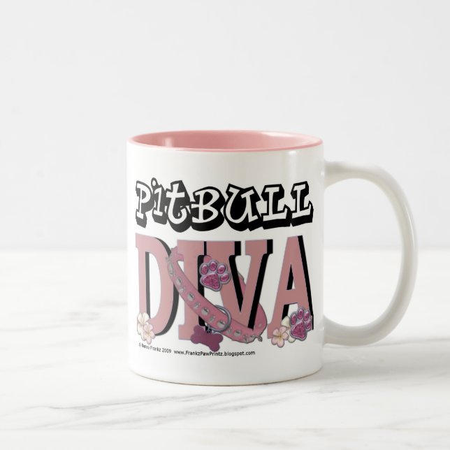Caneca De Café Em Dois Tons DIVA de Pitbull (Direita)