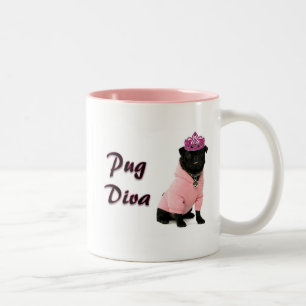 Caneca De Café Em Dois Tons Diva do Pug