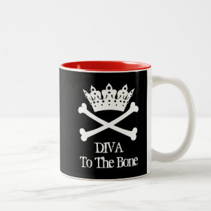 Caneca De Café Em Dois Tons "Diva to Bone" DIVA Mug