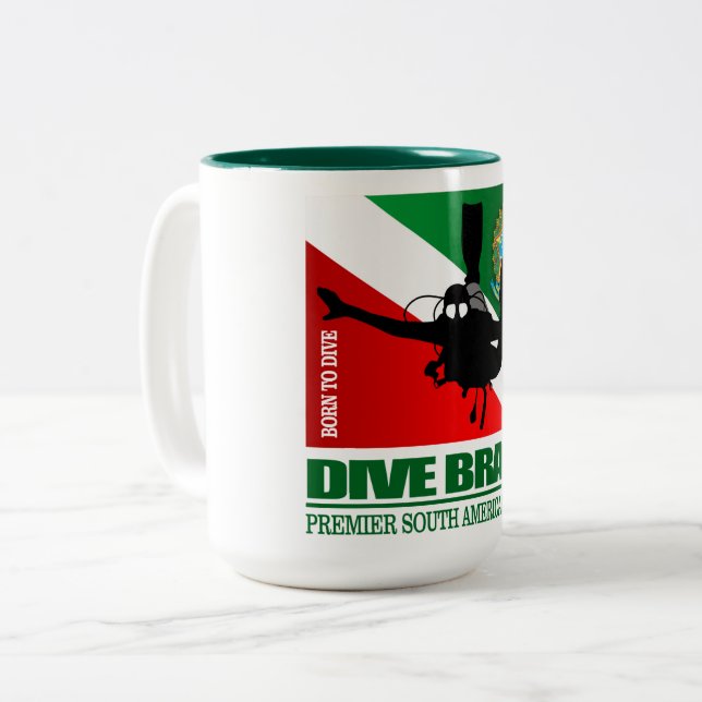 Caneca De Café Em Dois Tons Dive Brasil DF2 (Frente Esquerda)