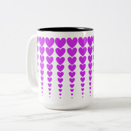 Caneca De Café Em Dois Tons Diversão, Brilho e Elegante Neon Purple Heart Tine