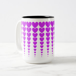 Caneca De Café Em Dois Tons Diversão, Brilho e Elegante Neon Purple Heart Tine