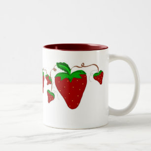 Caneca De Café Em Dois Tons Diversão de Morango