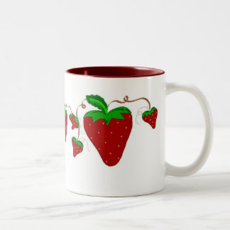 Caneca De Café Em Dois Tons Diversão de Morango
