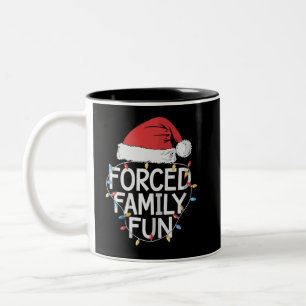 Caneca De Café Em Dois Tons Diversão Familiar Forçada Natal Sarcástico Engraça