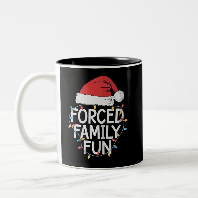 Caneca De Café Em Dois Tons Diversão Familiar Forçada Natal Sarcástico Engraça (Esquerda)