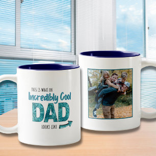 Caneca De Café Em Dois Tons Diversão Incrivelmente Legal do Pai, com o present