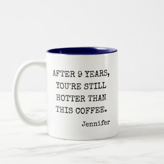 Caneca De Café Em Dois Tons Divertido Aniversário de 9 Anos Personalizado
