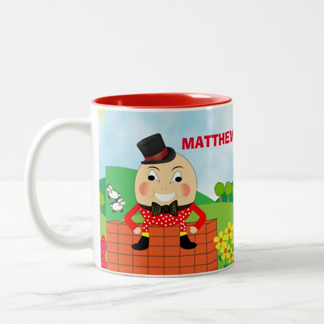 Caneca De Café Em Dois Tons Divertido Jolly Humpty Dumpty Personalizado (Esquerda)