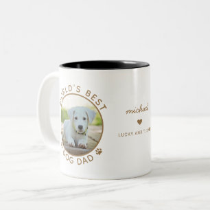 Caneca De Café Em Dois Tons Divertido Melhor Pai de Cachorro Dois Foto Dourado