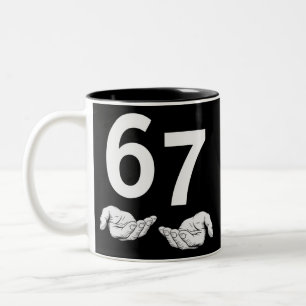 Caneca De Café Em Dois Tons Divertido Seis Sete 6 7 Meme Geração Alpha Gíria 6